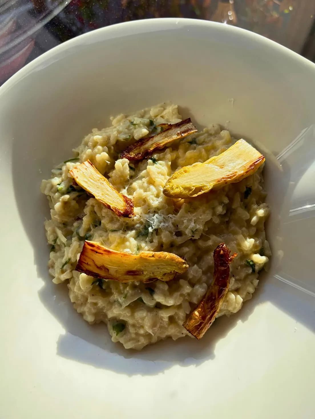 Romige risotto met geroosterde pastinaak